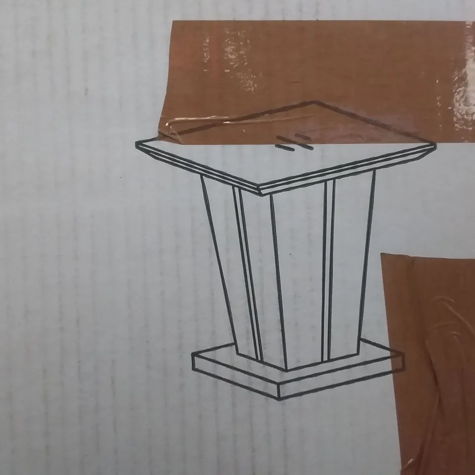 BOXED DESIGNER MEMPHIS WHITE HIGH GLOSS LAMP TABLE WITH GLASS TOP - 50X50X55 (2 BOXES )