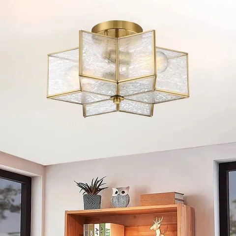 BOXED BRAND NEW ANERES 2 - LIGHT 41CM UNIQUE/STATEMENT STAR SEMI FLUSH MOUNT LIGHT - GOLD