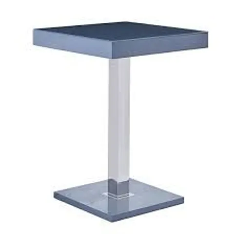 BRAND NEW BOXED TOPAZ GREY HIGH GLOSS BAR TABLE WITH GLASS TOP (2 BOXES)