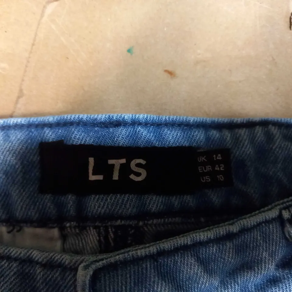 LONGTALLSALLY BLUE DENIM WIDE LEG JEANS - SIZE 14
