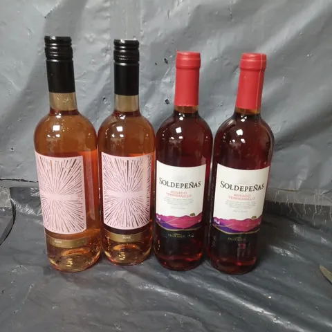 MIXED CASE OF ROSE WINES X 4 BOTTLES - 75cl - 18+