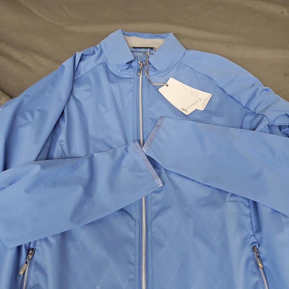 GLENMUIR TILLIE WOMEN'S LIGHT BLUE DIAMOND PRINT JACKET – SHOWERPROOF (LARGE)