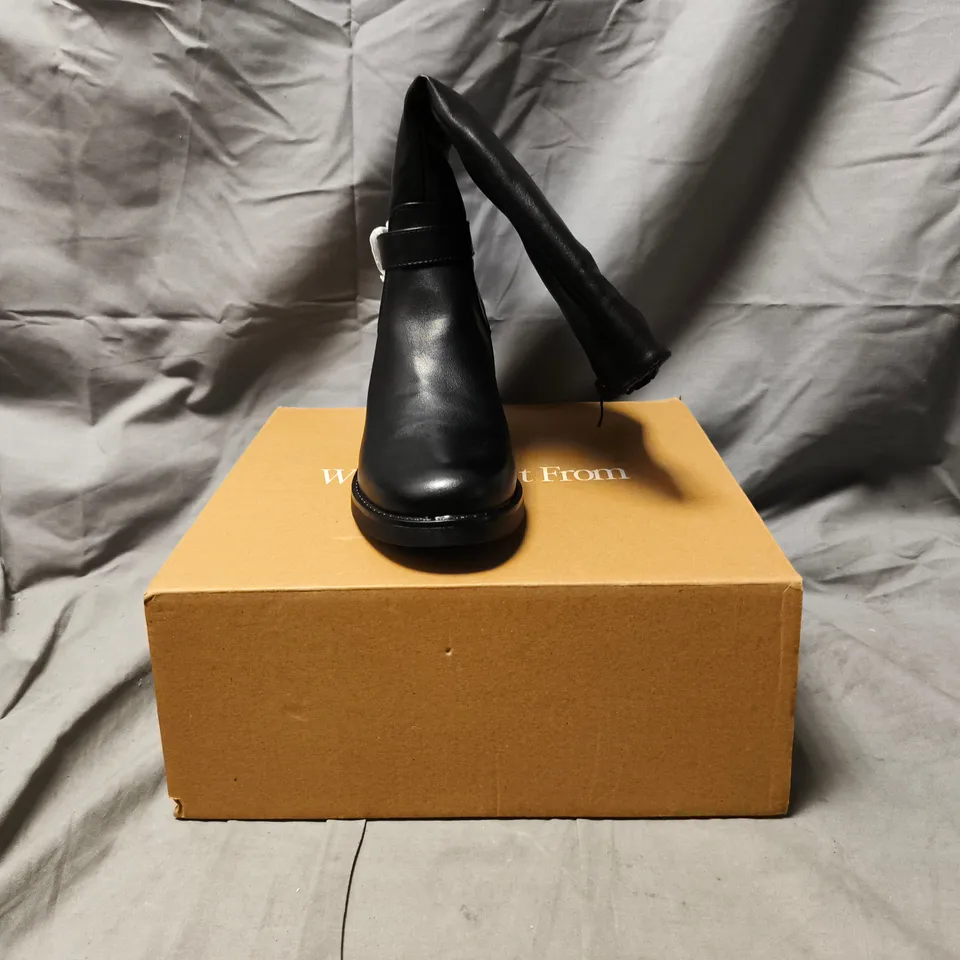 BOXED PAIR OF WHERE'S THAT FROM KNEE-HIGH BOOTS IN BLACK SIZE 6