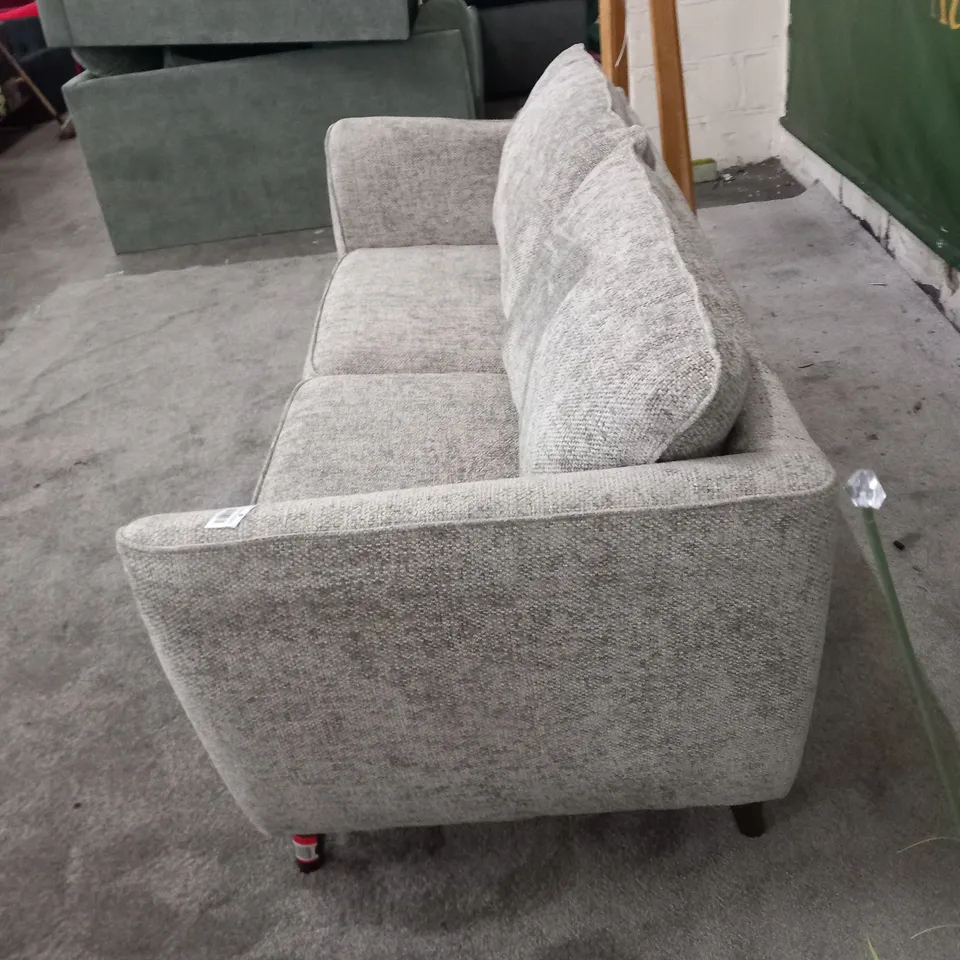 DESIGNER URBANA GREY FABRIC THREE SEATER SOFA