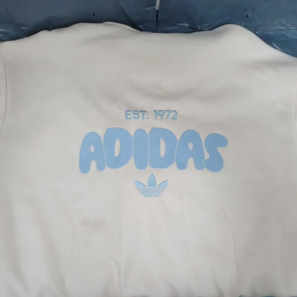 ADIDAS LONG SLEEVE HOODIE IN BEIGE SIZE UK 16-18