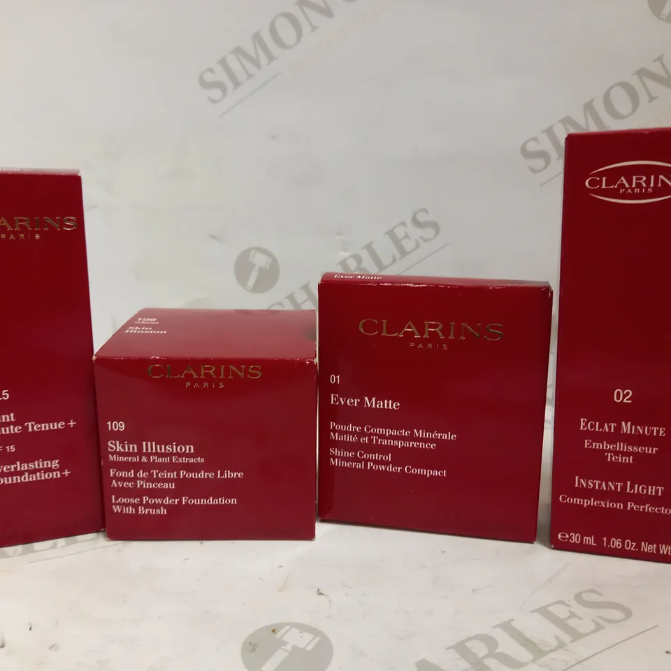 LOT OF APPROXIMATELY 40 CLARINS FACE MAKE UP ITEMS