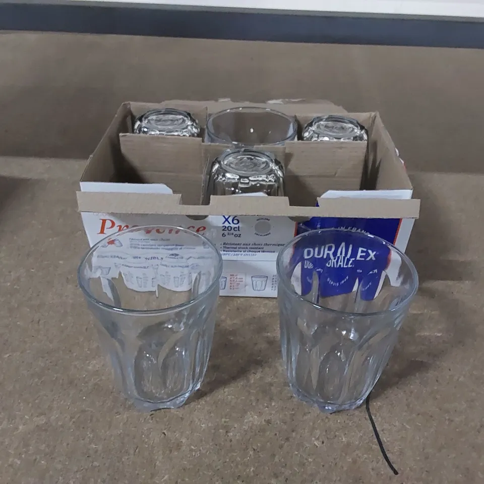 BOXED DURALEX 6-PIECE DRINKING GLASSES 