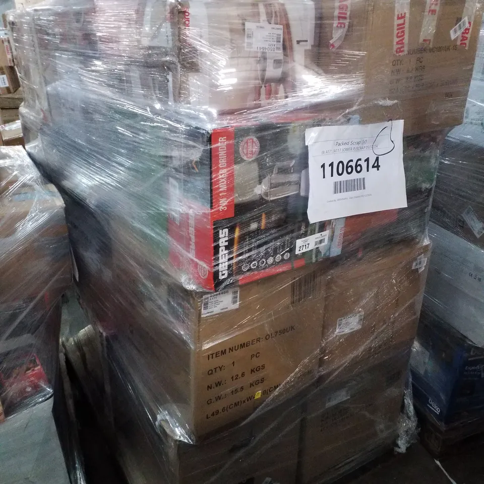 PALLET OF APPROXIMATELY 27 UNPROCESSED RAW RETURN HOUSEHOLD AND ELECTRICAL GOODS TO INCLUDE;