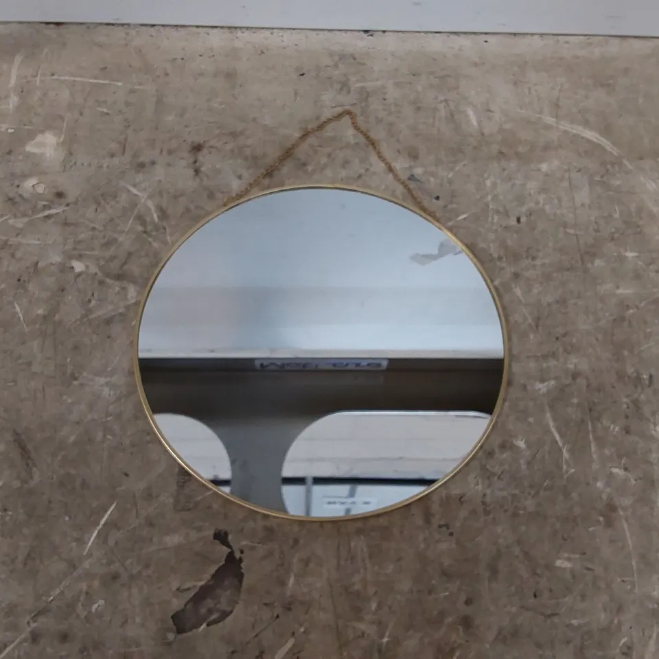 BOXED ADALHEIDA ROUND METAL WALL MIRROR - GOLD (1 BOX)