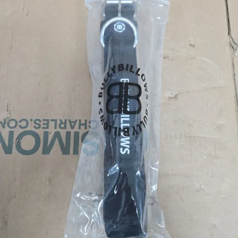 BULLYBILLOWS 4CM NYLON DOG COLLAR WITH HANDLE IN BLACK - LARGE