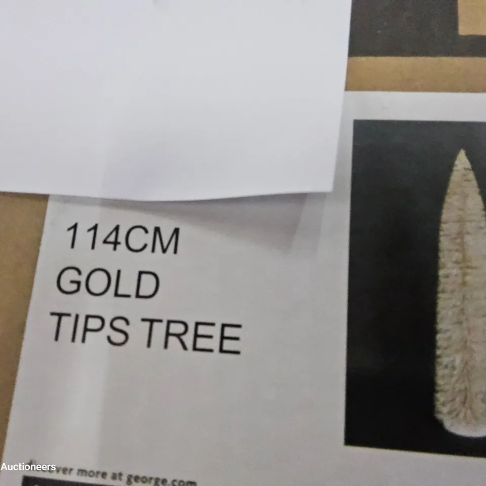 PALLET OF APPROXIMATELY 12 BRAND NEW BOXED 114cm GOLD TIPS TREE