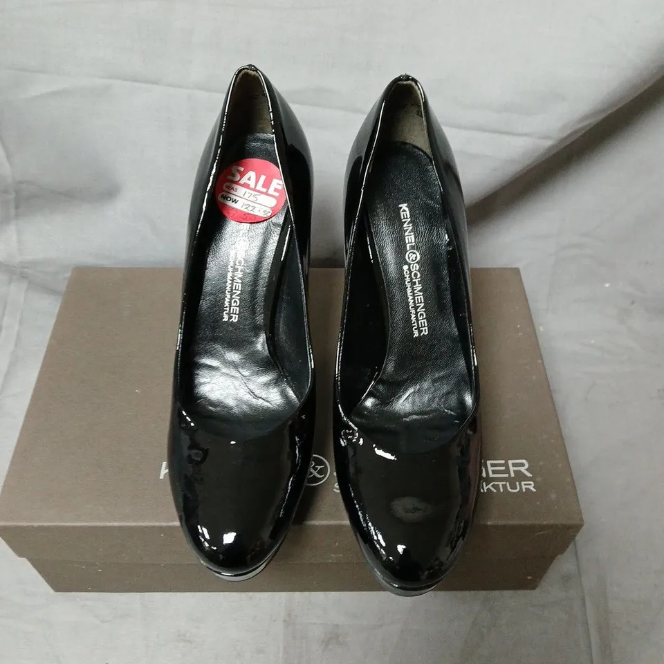 KENNEL & SCHMENGER BLACK PATENT LEATHER HIGH HEEL – SHEYLA 4, UK 4