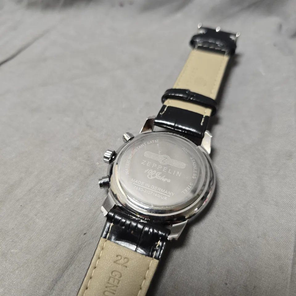 ZEPPELIN CHRONOGRAPH WATCH – BLACK TEXTURED STRAP