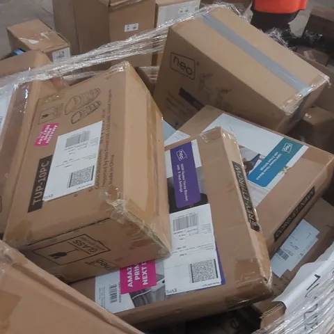 PALLET CONTAINING A VERY LARGE QUANTITY OF ASSORTED NEO CONSUMER PRODUCTS INCLUDING: ELECTRIC BLANKETS, CHRISTMAS DECORATIONS, GLASS TUPPERWARE SET, EGG BOILER ECT