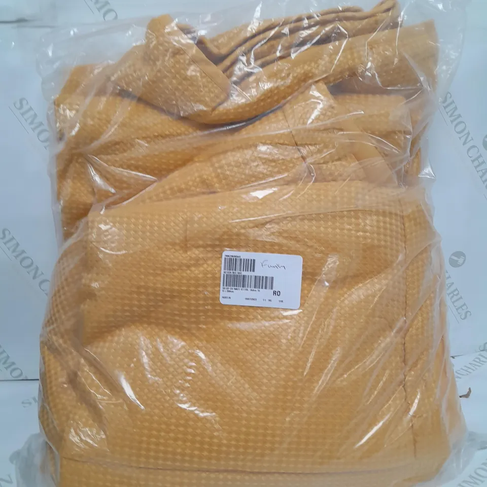 SUPERSOFT BY COZEE HOME WAFFLE KNIT FILLED BEDSPREAD IN OCHRE - 150 X 260CM