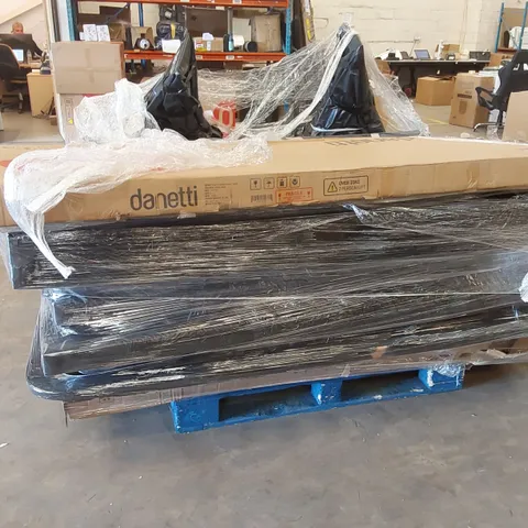 PALLET OF ASSORTED INCOMPLETE DESIGNER FURNITURE PARTS AND PIECES