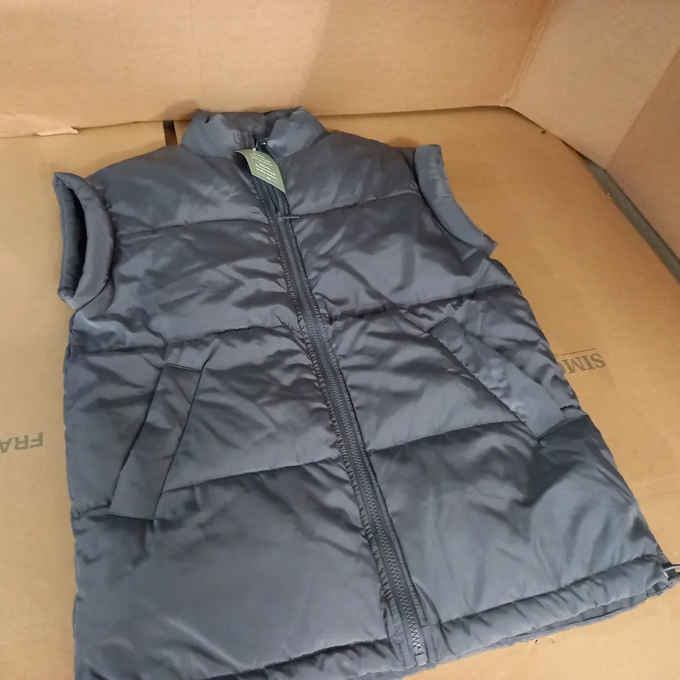DIVIDED GREY PADDED GILET - XXXS
