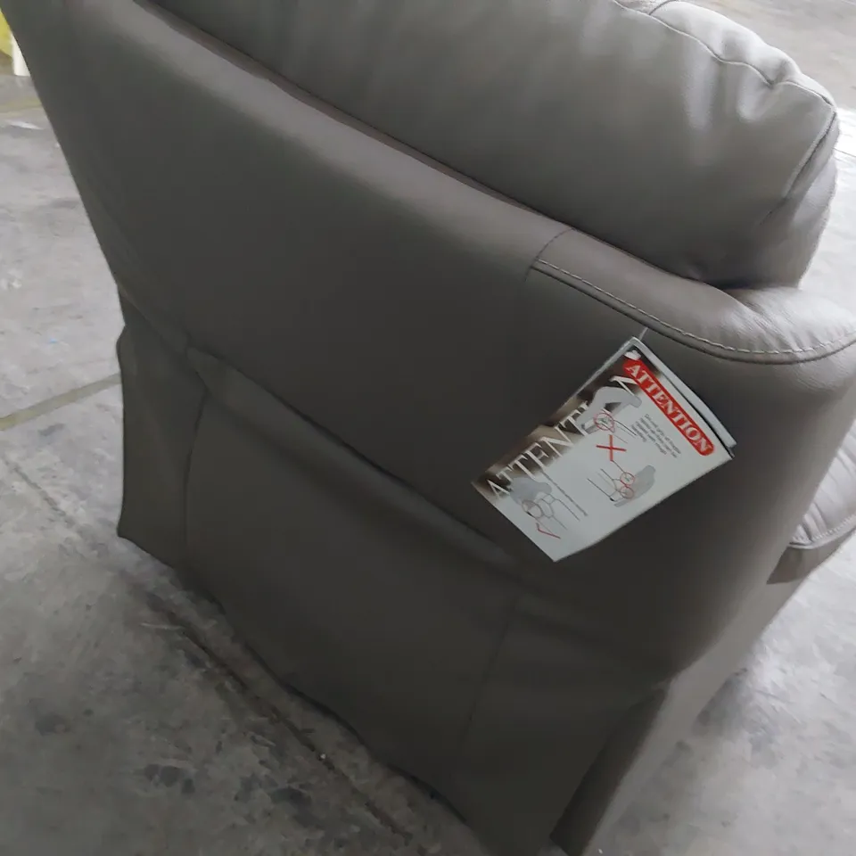 DESIGNER EASY CHAIR GREY LEATHER 
