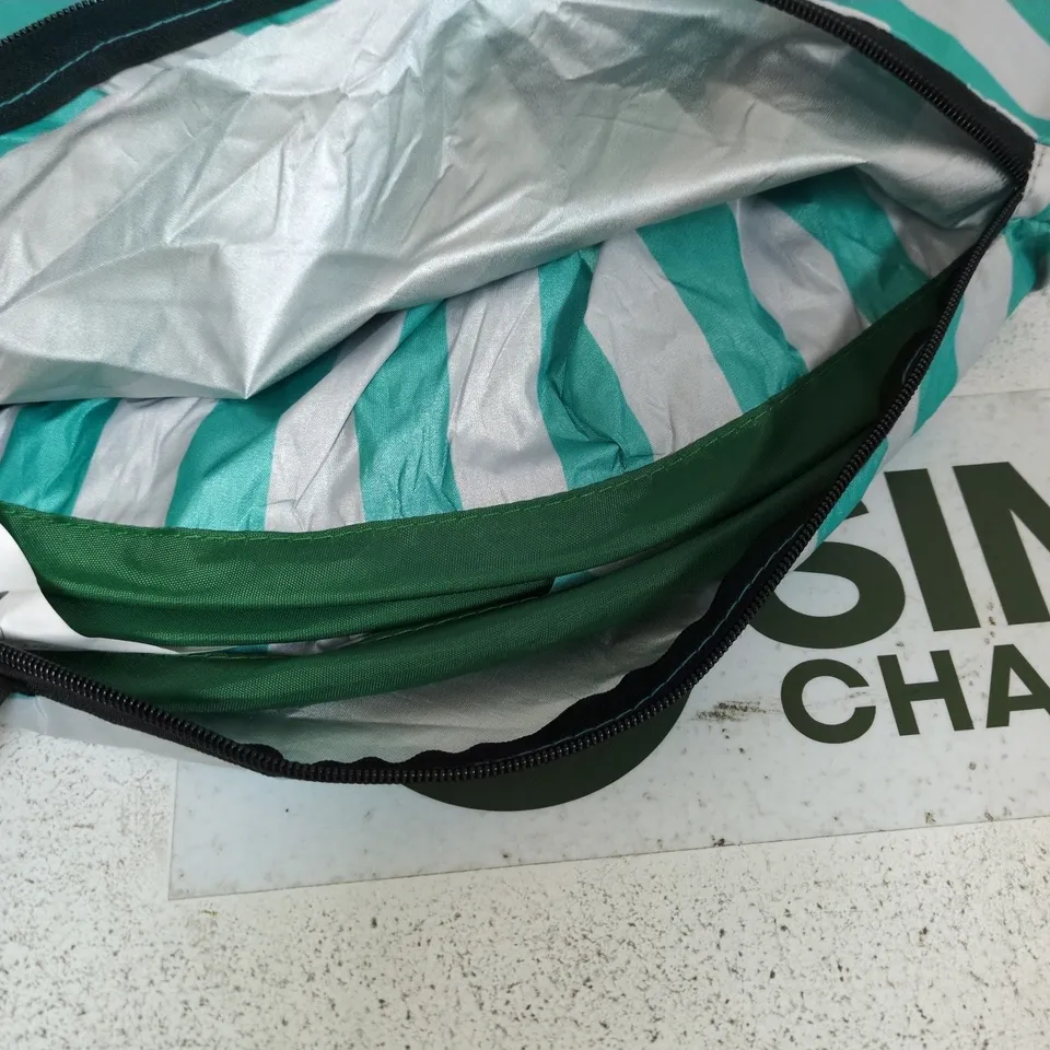 1" STANDARD WEIGHT POP UP TENT IN GREEN/WHITE STRIPE