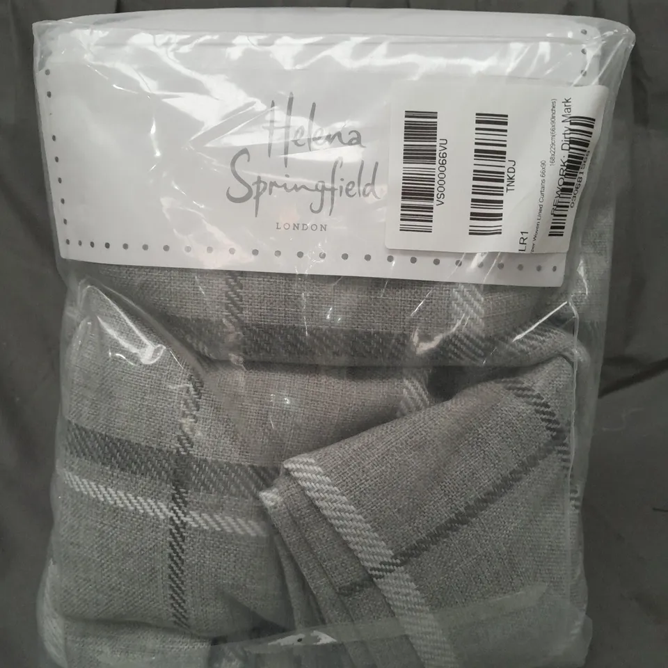 HELENA SPRINGFIELD WOVEN LINED CURTAINS IN GREY (168 X 229CM)