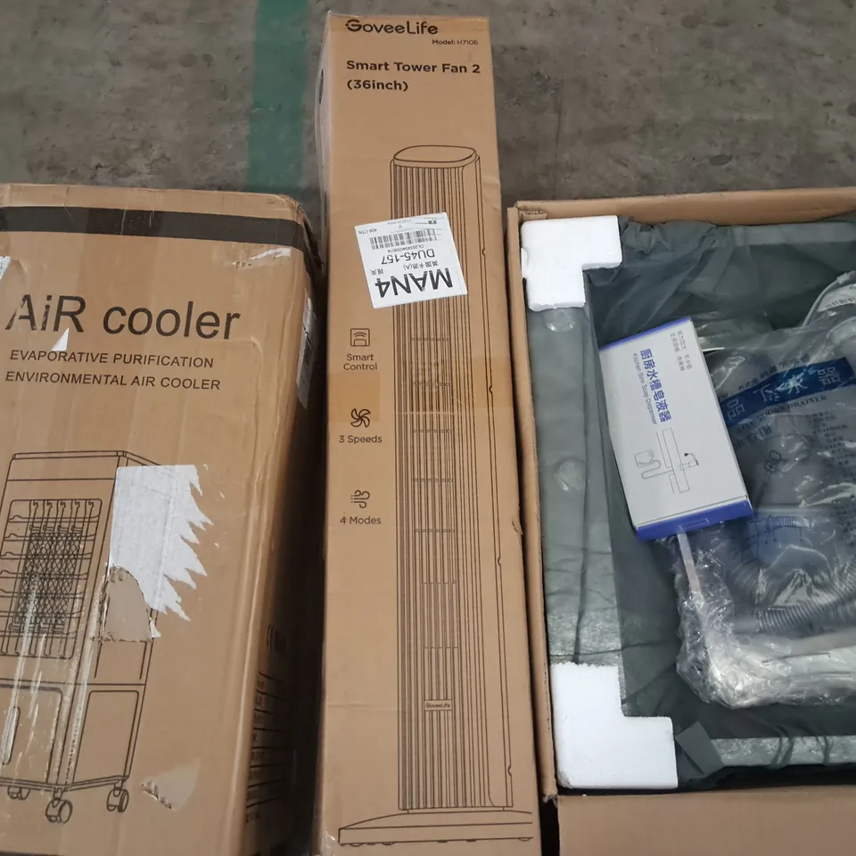 PALLET OF ASSORTED HOUSEHOLD ITEMS TO INCLUDE AIR COOLER, KITCHEN SINK AND SMART TOWER FAN