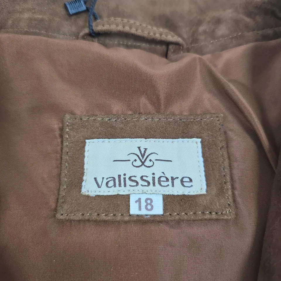 VALISSIERE BROWN LEATHER JACKET – UK SIZE 18