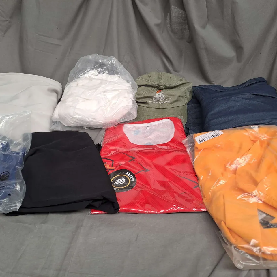 LARGE QAUNTIITY OF ASSORTED CLOTHING ITEMS IN VARIOUS STYLES, SIZES AND COLOURS