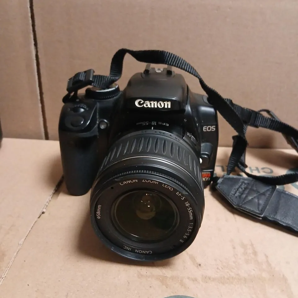 CANON EOS DSLR WITH 18-55MM KIT LENS AND TAMRON 70-300MM LENS – INCLUDES CAPS, HOODS AND CARRY BAG