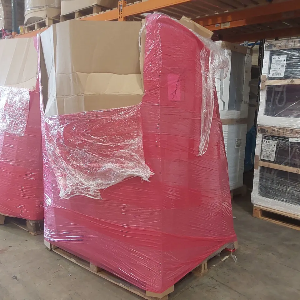PALLET OF ASSORTED ITEMS INCLUDING: PRESSURE WASHER, ELECTRIC BUG ZAPPERS, DOUBLE SIDE SIGN STAND, GRILL ROTISSERIE KIT, ADJUSTABLE BATH BOARD ECT