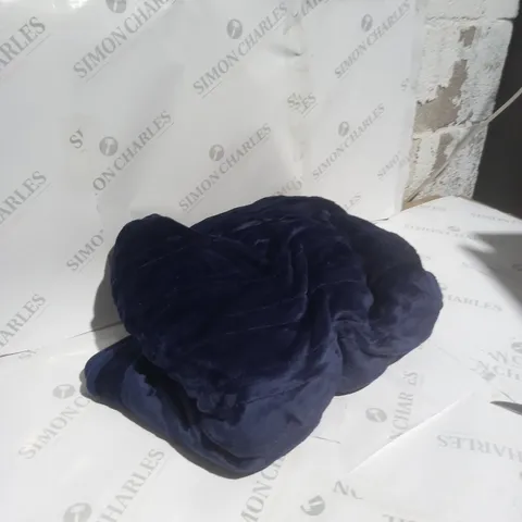 COZEE HOME HEATED PLUSH WEARABLE TV BLANKET IN NAVY