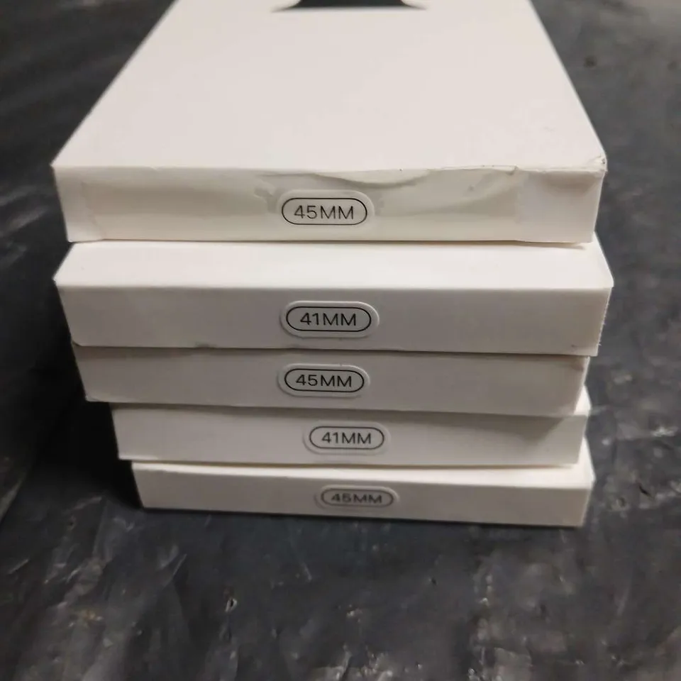 LOT OF 5 APPLE WATCH SPORT BANDS IN MIDNIGHT - ASSORTED SIZES