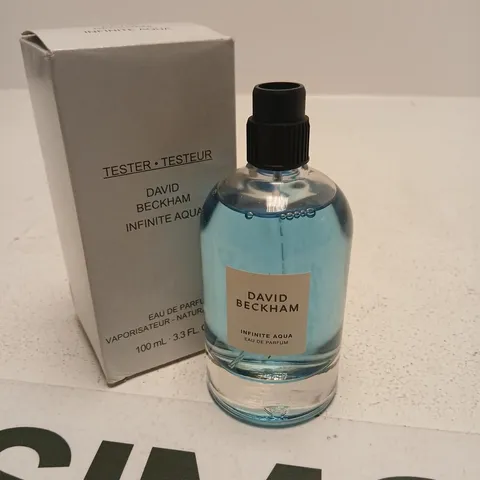 BOXED DAVID BECKHAM INFINITE AQUA EAU DE PARFUM TESTER BOTTLE 100ML