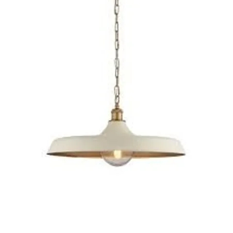 BOXED ENDON PENDANT 1 LIGHT MATT WARM WHITE AND SATIN GOLD PAINT