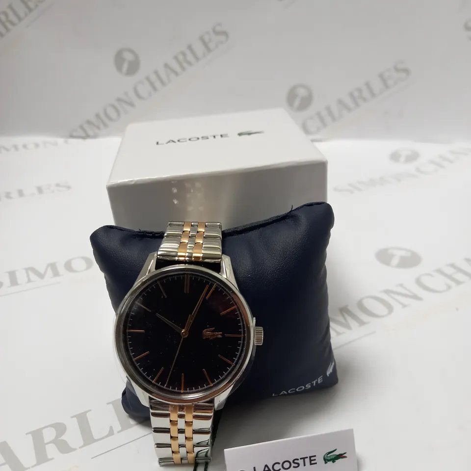 LACOSTE BLUE AND ROSE GOLD DETAIL DIAL T RRP £159