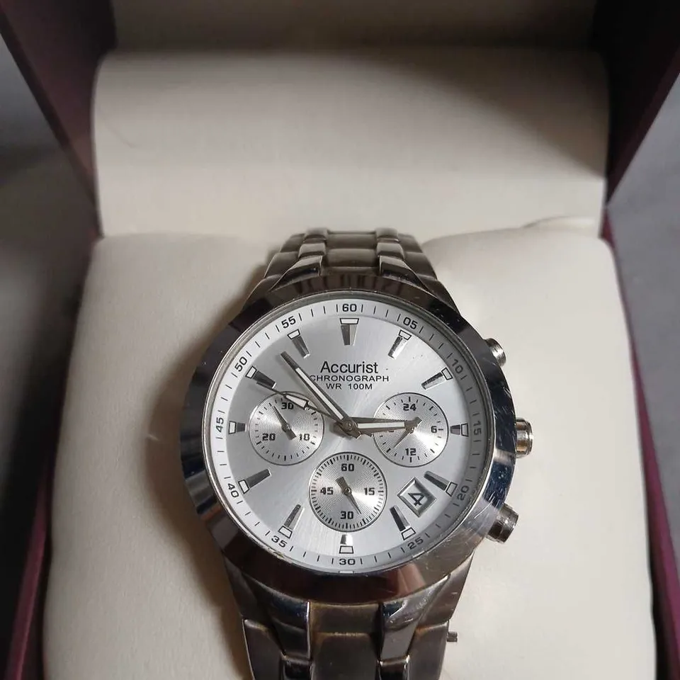 ACCURIST LONDON CHRONOGRAPH WATCH – STAINLESS STEEL BRACELET (BOXED)