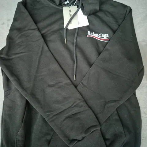 BALENCIAGA LONG SLEEVE HOODIE IN BLACK SIZE SMALL