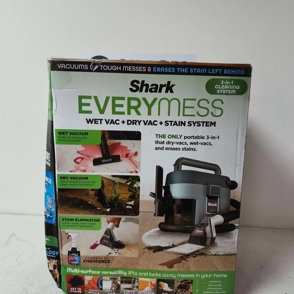 SHARK EVERY MESS 3-IN-1 PORTABLE STAIN REMOVER, WET VAC & DRY VAC