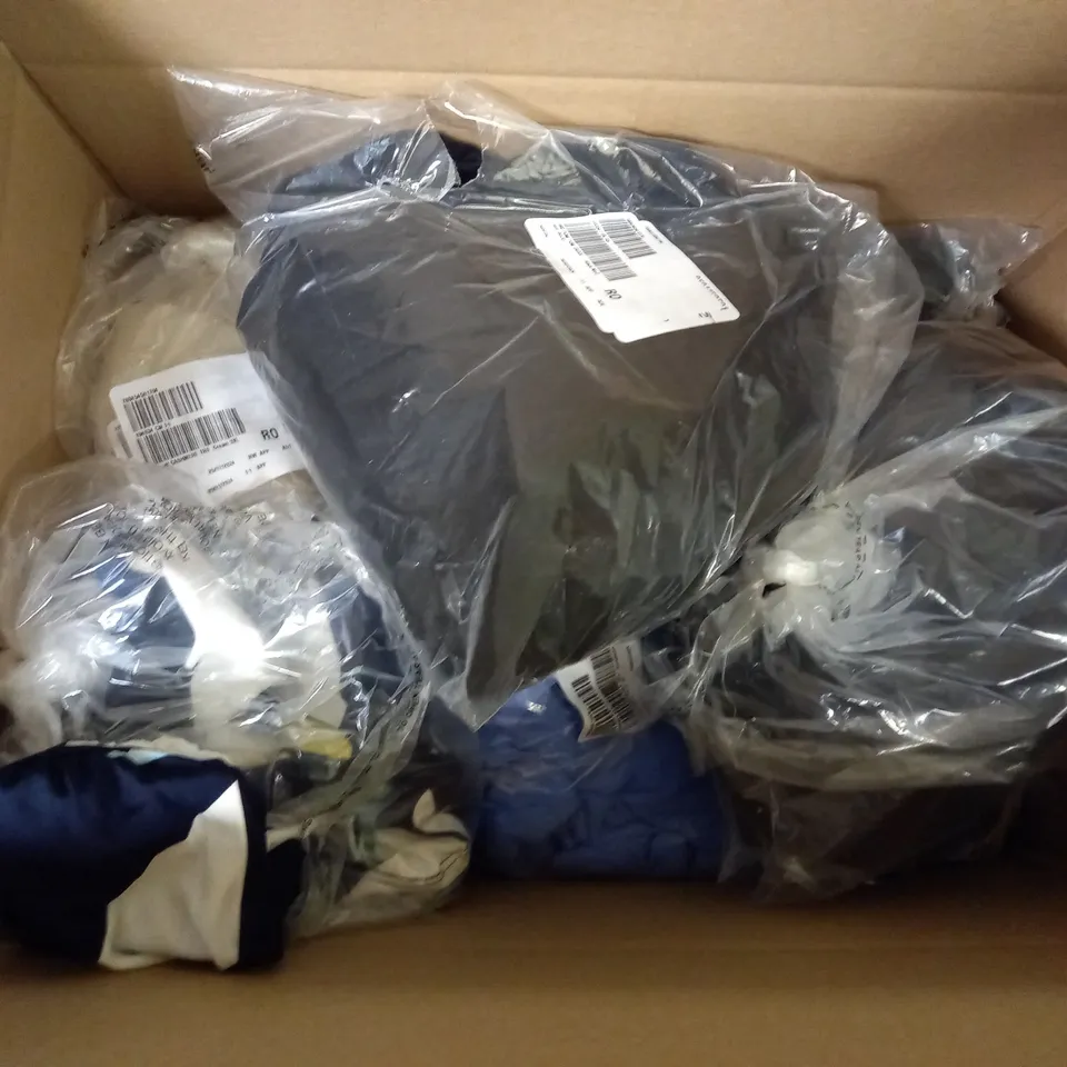 APPROXIMATELY 10 ASSORTED CLOTHING ITEMS TO INCLUDE CARDIGAN, TROUSERS, PONCHO, ETC