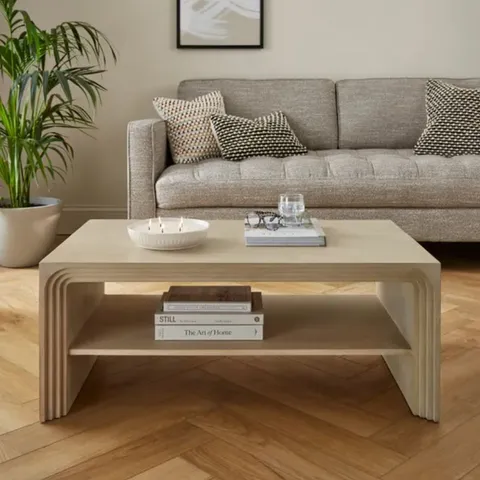 BOXED ROMY COFFEE TABLE, WHITEWASH MANGO WOOD (1 BOX)