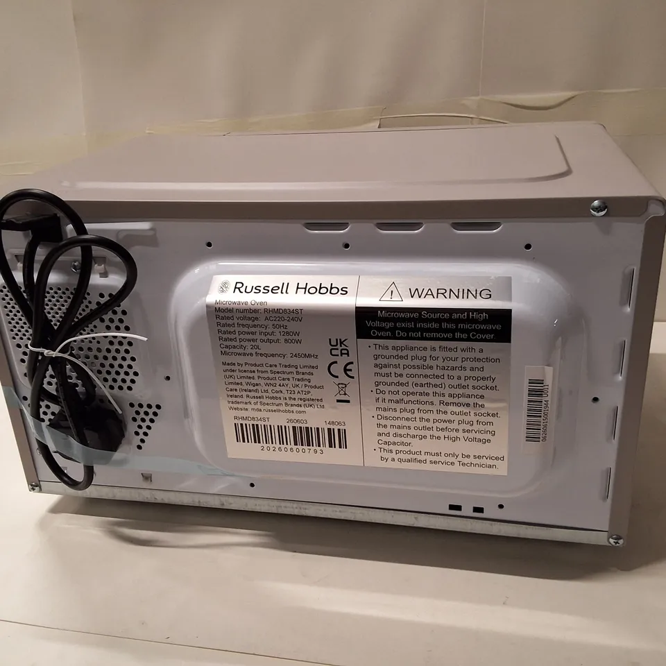 RUSSELL HOBBS MICROWAVE OVEN RHMD834ST – 800W, 20L