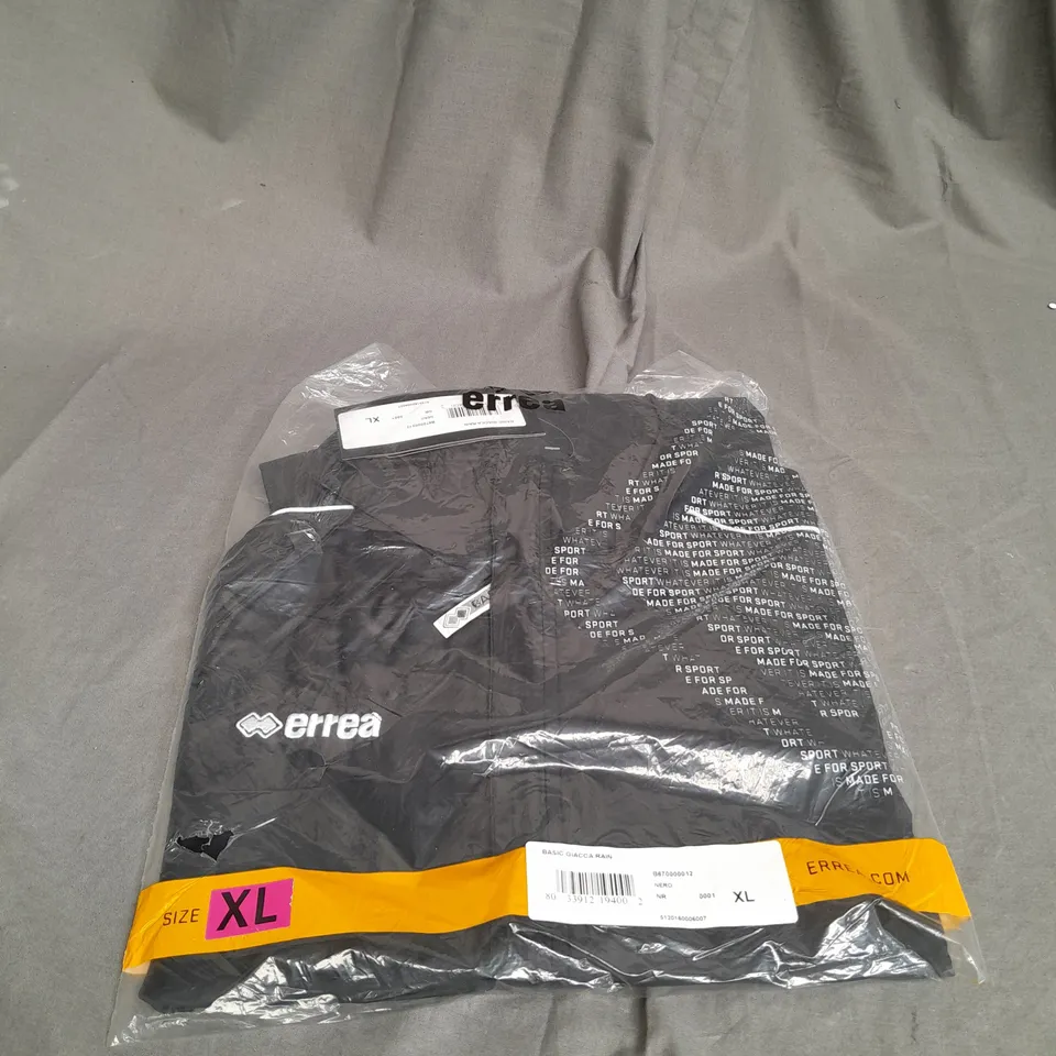 ERREA BASIC GIACCA RAINCOAT IN BLACK SIZE XL