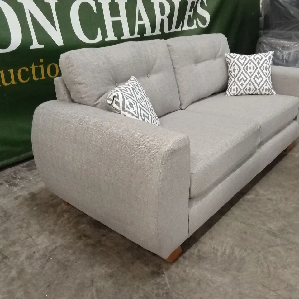 PRENT FABRIC 3 SEATER SOFA - SILVER RRP £799