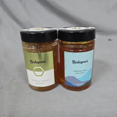 LOT OF 2 BALQEES 250G HONEYS - GREEK SIDR AND LEMON & GINGER