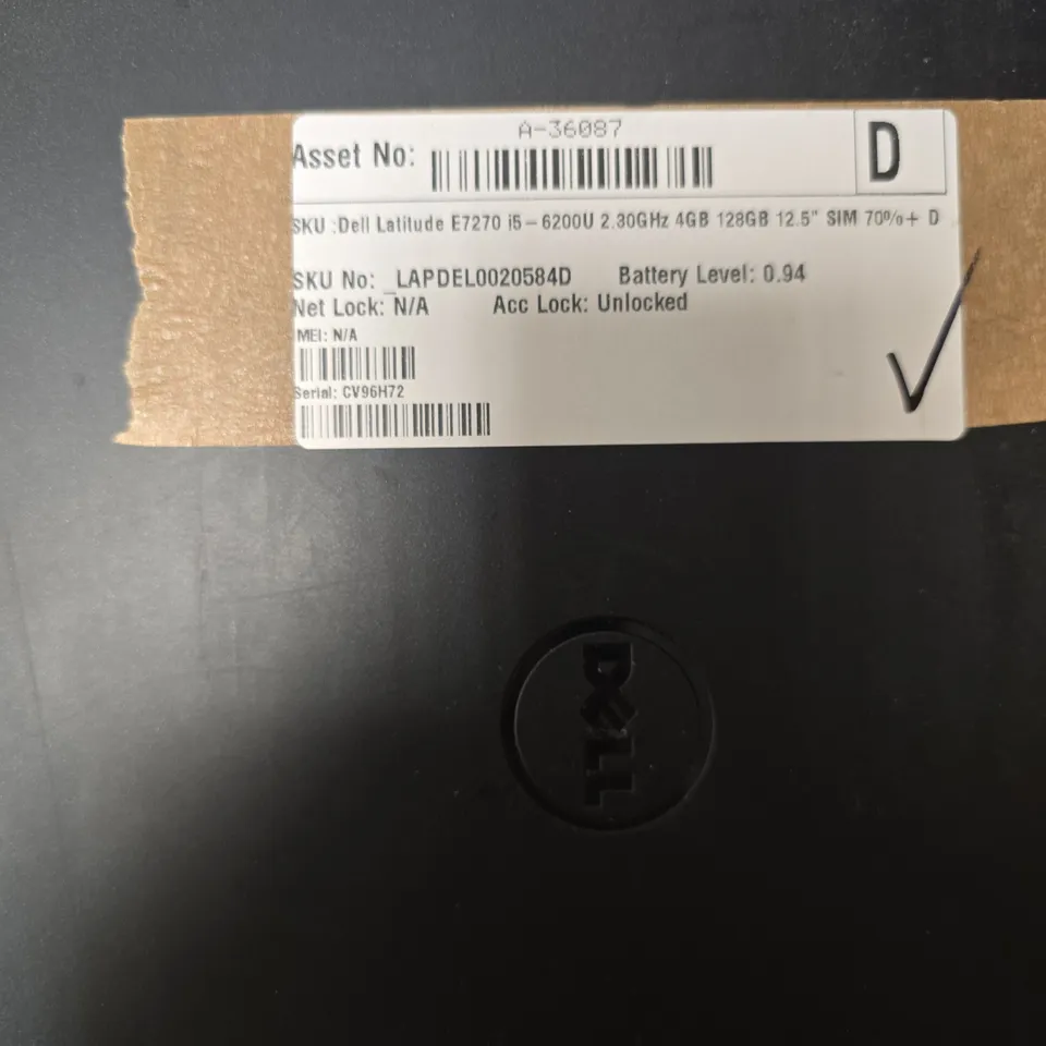 DELL LATITUDE 7270 LAPTOP – I5-6200U, 4GB RAM, 128GB SSD, 12.5IN DISPLAY