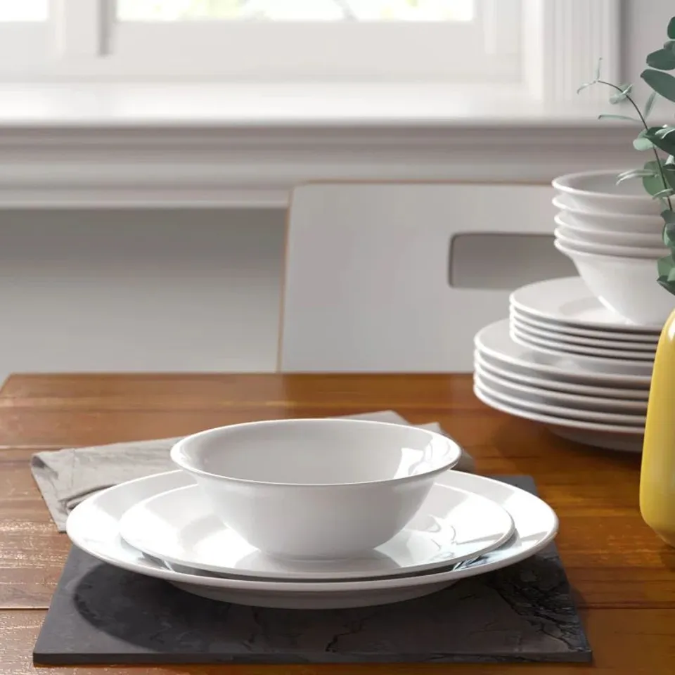 BOXED DUANE 18 PIECE MELAMINE DINNERWARE SET SERVICE FOR 6 (1 BOX)