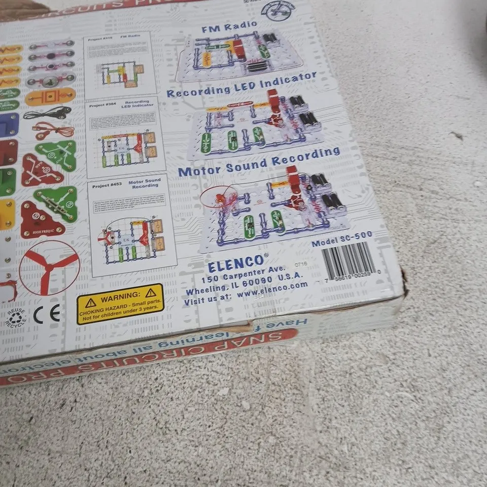 ELENCO SNAP CIRCUITS PRO ELECTRONICS LEARNING KIT - MODEL SC-500 (75+ PARTS)
