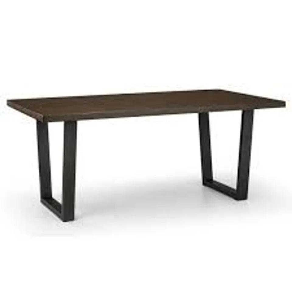 BOXED BROOKLYN DINING TABLE - DARK OAK/GUN METAL (1 BOX)