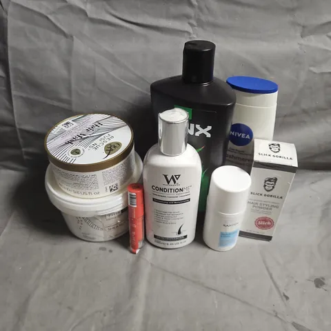 APPROXIMATEY 20 ASSORTED HEALTH AND BEAUTY PRODUCTS TO INCLUDE - KANZEN HYPOSOOTHE CREAM - SLICK GORILLA STYLING POWDER - LYNX 3IN1 WASH - ETC