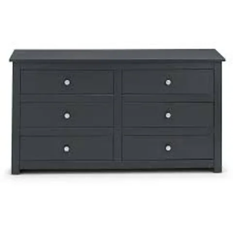 BOXED JULIAN BOWEN RADLEY 6 DRAWER CHEST - ANTHRACITE (1 BOX)