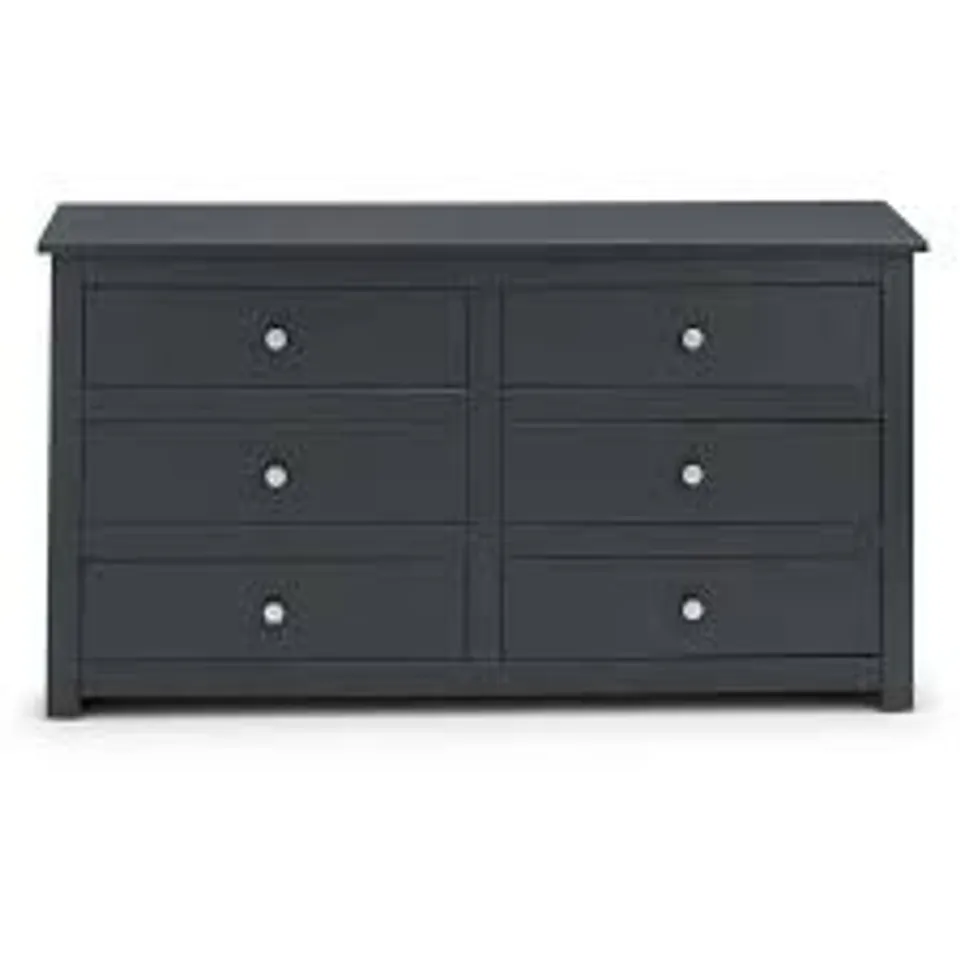 BOXED JULIAN BOWEN RADLEY 6 DRAWER CHEST - ANTHRACITE (1 BOX)
